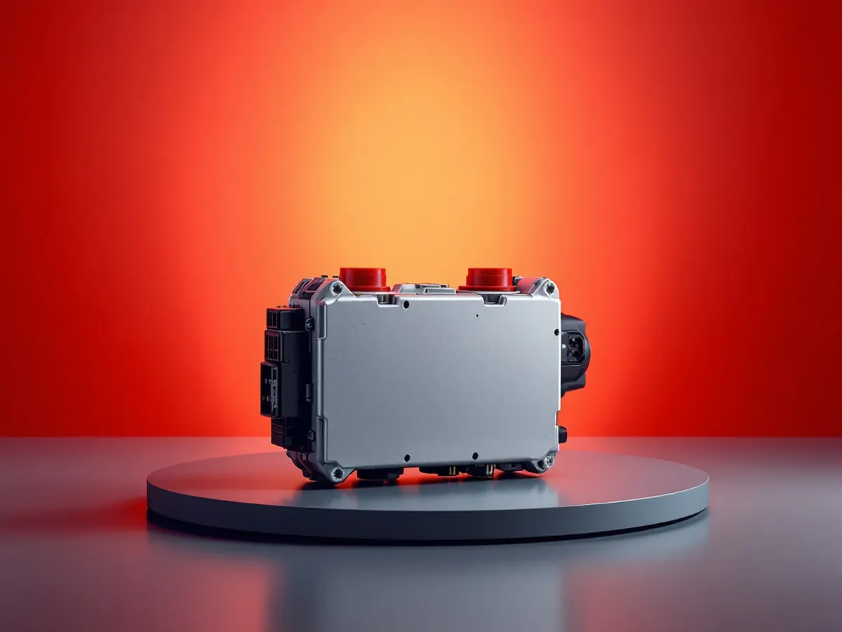 A freshly refurbished ABS unit on a turntable with a red backlight halo